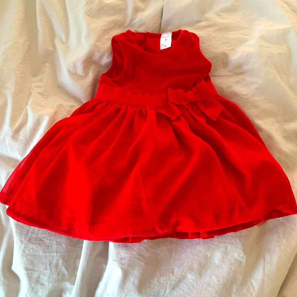 Red dress with tulle skirt